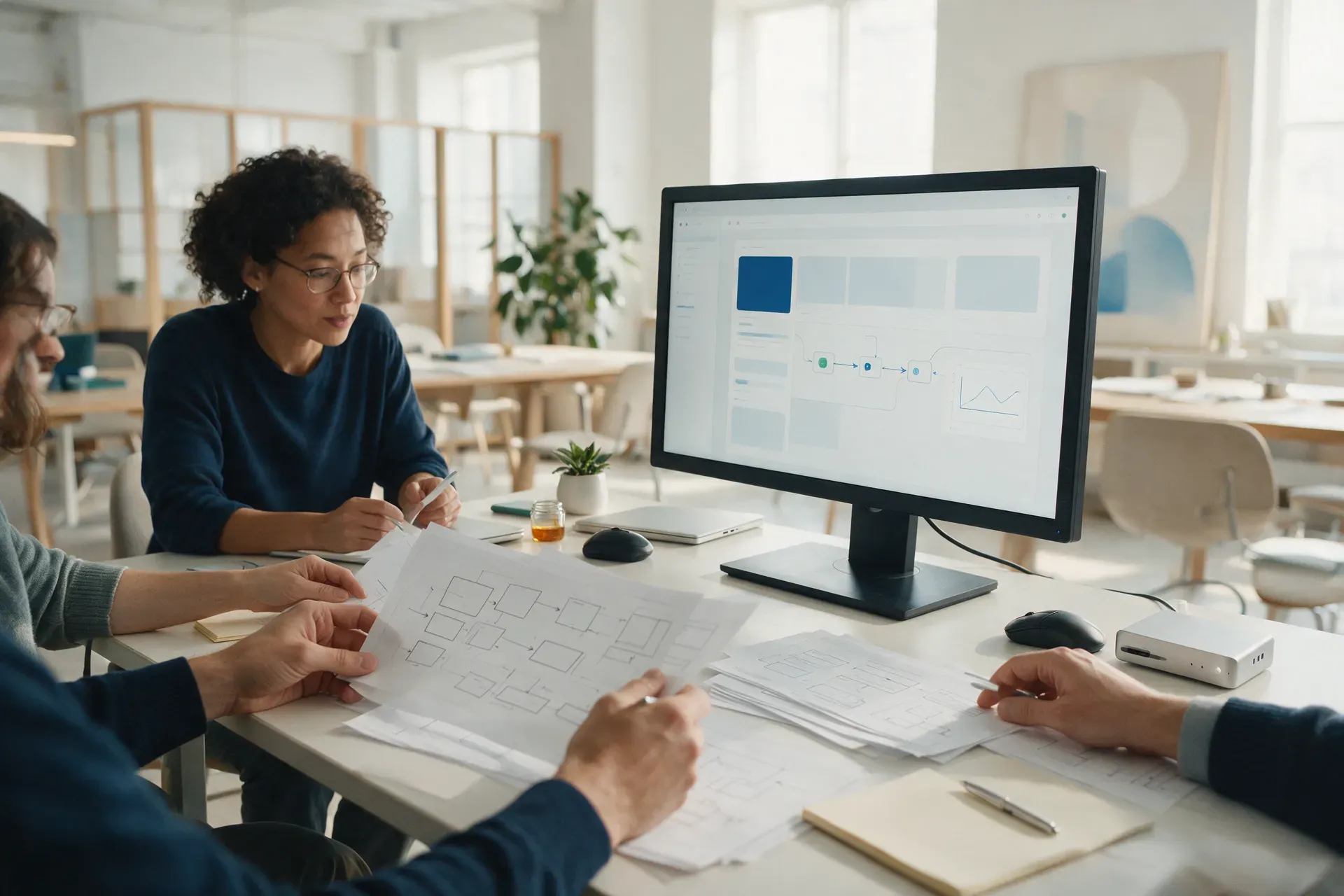 Ambiente conceitual de construção de produto digital e automações.